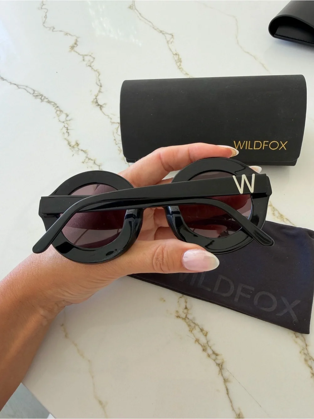 Wildfox Black and Gold Bel Air Round Sunglasses